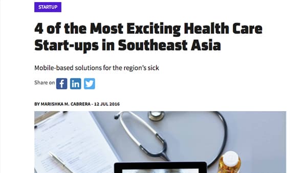 东南亚的四个最激动人心的健康创业公司