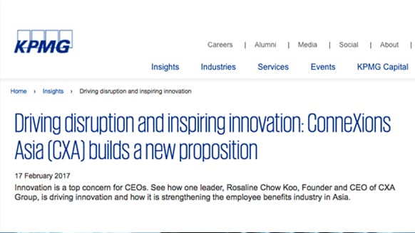 驱动颠覆和鼓舞创新:在线健康市场CONNEXIONS亚洲(CXA)提出了一个新的命题