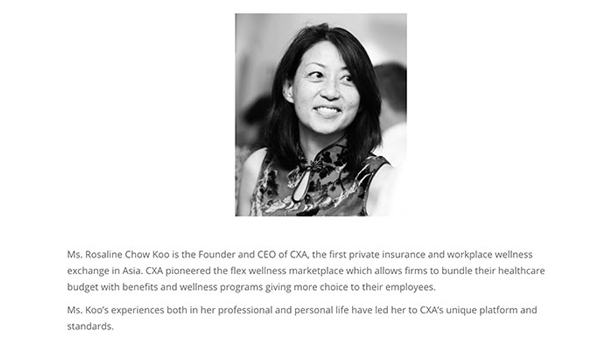 CXA首席执行官Rosaline Chow Koo说在亚洲扰乱雇员福利