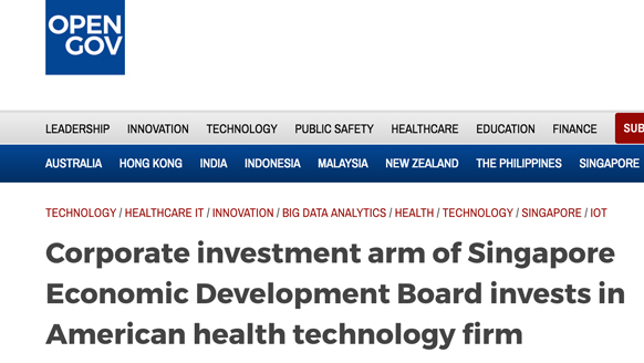 CXA集团是新加坡经济发展局备案的第一家数字健康科技公司